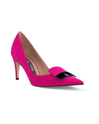 Ярко-розовые замшевые туфли от Sergio Rossi