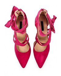 Ярко-розовые замшевые туфли от LOST INK