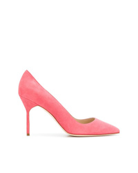 Ярко-розовые замшевые туфли от Manolo Blahnik