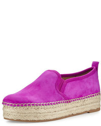 Ярко-розовые замшевые эспадрильи