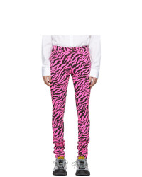 Мужские ярко-розовые зауженные джинсы от Gucci