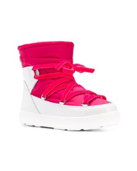 Женские ярко-розовые зимние ботинки от Moncler