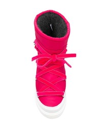 Женские ярко-розовые зимние ботинки от Moncler