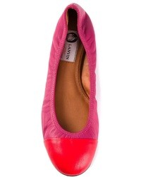 Ярко-розовые кожаные балетки от Lanvin