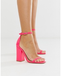 Ярко-розовые кожаные босоножки на каблуке от SIMMI Shoes