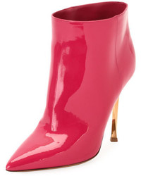 Ярко-розовые кожаные ботинки