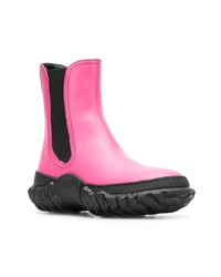 Женские ярко-розовые кожаные ботинки челси от Marni