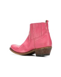 Женские ярко-розовые кожаные ботинки челси от Golden Goose Deluxe Brand