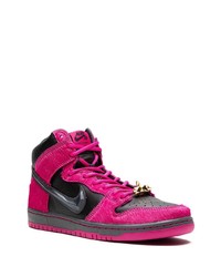 Мужские ярко-розовые кожаные кроссовки от Nike