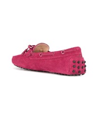 Женские ярко-розовые кожаные мокасины от Tod's