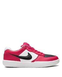 Мужские ярко-розовые кожаные низкие кеды от Nike