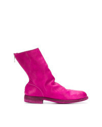 Ярко-розовые кожаные повседневные ботинки