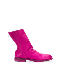 Мужские ярко-розовые кожаные повседневные ботинки от Guidi