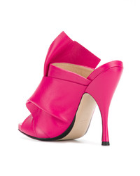 Ярко-розовые кожаные сабо от N°21