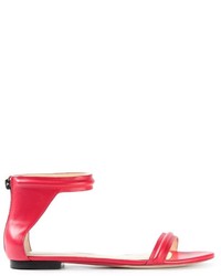 Ярко-розовые кожаные сандалии на плоской подошве от 3.1 Phillip Lim