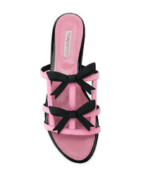 Ярко-розовые кожаные сандалии на плоской подошве от Fabrizio Viti