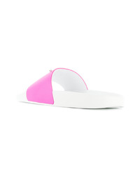 Ярко-розовые кожаные сандалии на плоской подошве от Giuseppe Zanotti Design