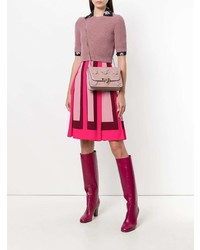 Ярко-розовые кожаные сапоги от Valentino