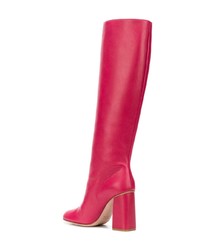 Ярко-розовые кожаные сапоги от RED Valentino