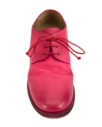 Ярко-розовые кожаные туфли дерби от Marsèll