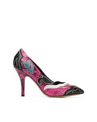 Ярко-розовые кожаные туфли с украшением от Isabel Marant