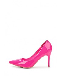 Ярко-розовые кожаные туфли от Exquily
