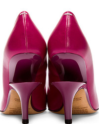 Ярко-розовые кожаные туфли от Maison Margiela