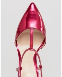 Ярко-розовые кожаные туфли от Little Mistress