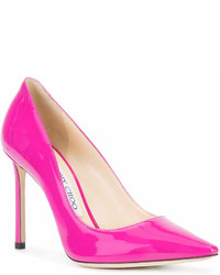 Ярко-розовые кожаные туфли от Jimmy Choo