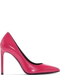 Ярко-розовые кожаные туфли от Saint Laurent