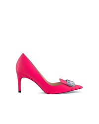 Ярко-розовые кожаные туфли от Sergio Rossi