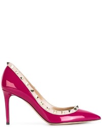 Ярко-розовые кожаные туфли от Valentino Garavani