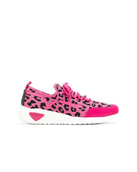 Женские ярко-розовые кроссовки с леопардовым принтом от Diesel