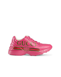 Женские ярко-розовые кроссовки от Gucci