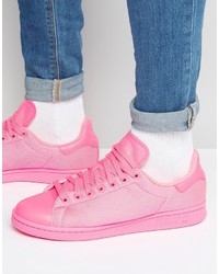 Мужские ярко-розовые низкие кеды от adidas