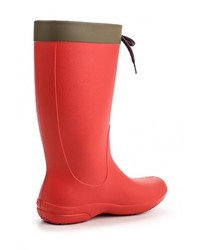 Женские ярко-розовые резиновые сапоги от Crocs