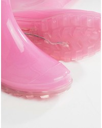 Женские ярко-розовые резиновые сапоги от Asos