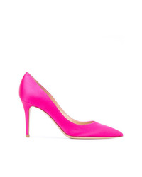 Ярко-розовые сатиновые туфли от Gianvito Rossi