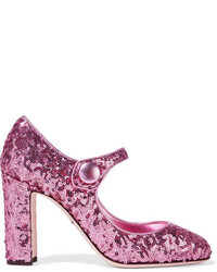 Ярко-розовые туфли с пайетками от Dolce & Gabbana