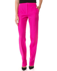 Ярко-розовые шелковые широкие брюки от Nina Ricci