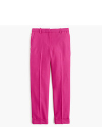 Ярко-розовые шерстяные брюки