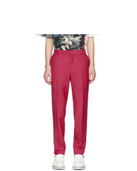 Ярко-розовые шерстяные брюки чинос