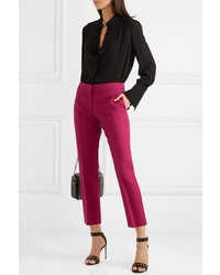 Женские ярко-розовые шерстяные классические брюки от Alexander McQueen