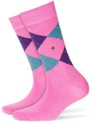 Ярко-розовые шерстяные носки