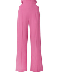 Ярко-розовые шерстяные широкие брюки