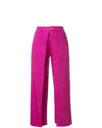 Ярко-розовые широкие брюки от Aalto