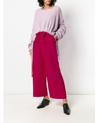 Ярко-розовые широкие брюки от Forte Forte