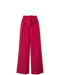 Ярко-розовые широкие брюки от Forte Forte