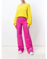 Ярко-розовые широкие брюки от MSGM