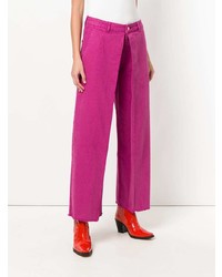Ярко-розовые широкие брюки от Aalto